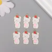 Декор для творчества металл, эмаль "Мишка с цветочком" 2,8х1,5 см Декор для творчества металл, эмаль "Мишка с цветочком" 2,8х1,5 см