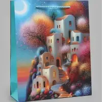 Пакет ламинированный &laquo;Город на холме&raquo;, 26&times;32&times;10 см