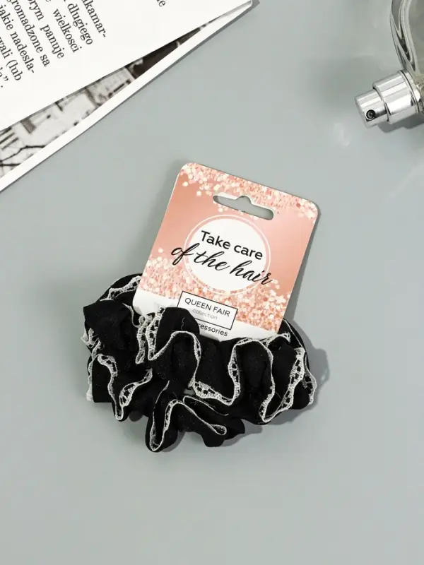 Резинка для волос Резинка для волос "Каприс" (набор 2 шт) 7 см, чёрный