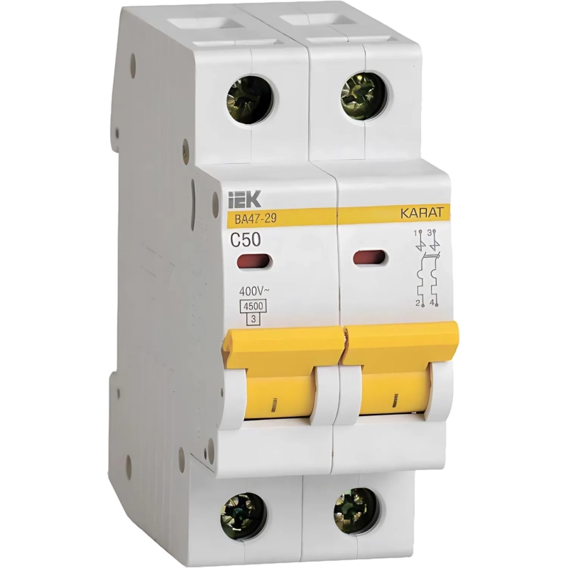 Выключатель автоматический  2п C 50А 4.5кА ВА47-29 KARAT IEK MVA20-2-050-C