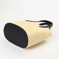 Сумка плетёная из пандана, 29&times;17&times;42 см, бежево-чёрная