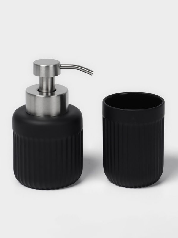 Набор для ванной Набор для ванной "Блеск" 3 предмета (дозатор для мыла, стакан, мыльница)