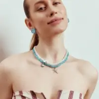Серьги клипсы &laquo;Стиль. Прозрачный ромб, мятый&raquo;, небесная, синяя в серебре