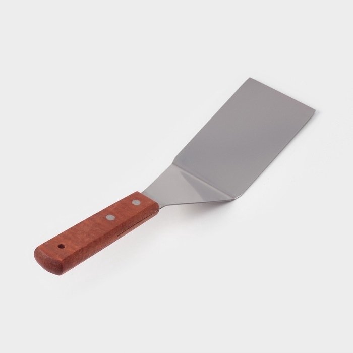 Лопатка кондитерская изогнутая, 30×7 см, нержавеющая сталь, деревянная ручка Лопатка кондитерская изогнутая, 30×7 см, нержавеющая сталь, деревянная ручка