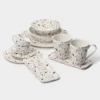 Салатники Magistro Terazzo, 700 мл, 16&times;7.4 см, набор 2 шт., фарфор, белые