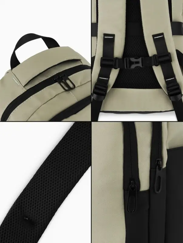 Рюкзак, 27*14*38,5 см, 2 отд 3н/карм, Комби, Водонепрон. дно, зеленый/черн