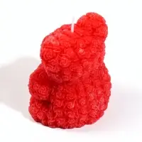 Свеча декоративная "Мишка" 6,5х4,7х8 см, 8 ч, красный