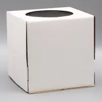 Коробка под торт с окном, белая, 30&times;30&times;30 см