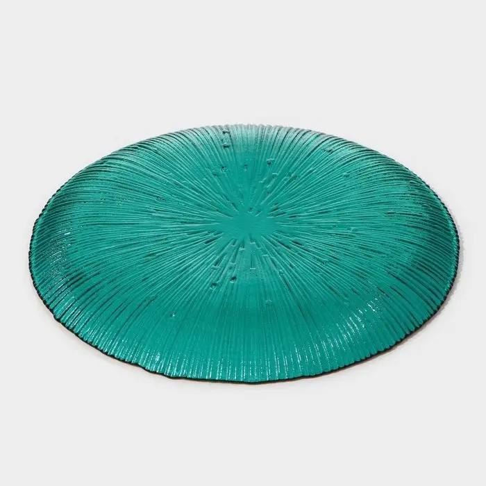 Тарелка Magistro &laquo;Фейерверк&raquo;, d=20.5 см, стекло, цвет изумрудный