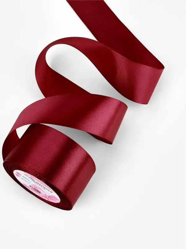 Лента атласная, 50 мм, 23&plusmn;1 м, бордовая