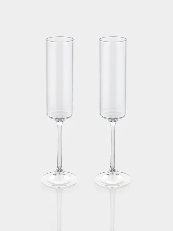 Набор бокалов для шампанского Набор бокалов для шампанского "Индиго" 2 шт, 6х24,5 см, прозрачные