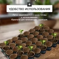 Набор для рассады: торфяной горшок 6&times;6 см, кассета на 40 ячеек, Greengo