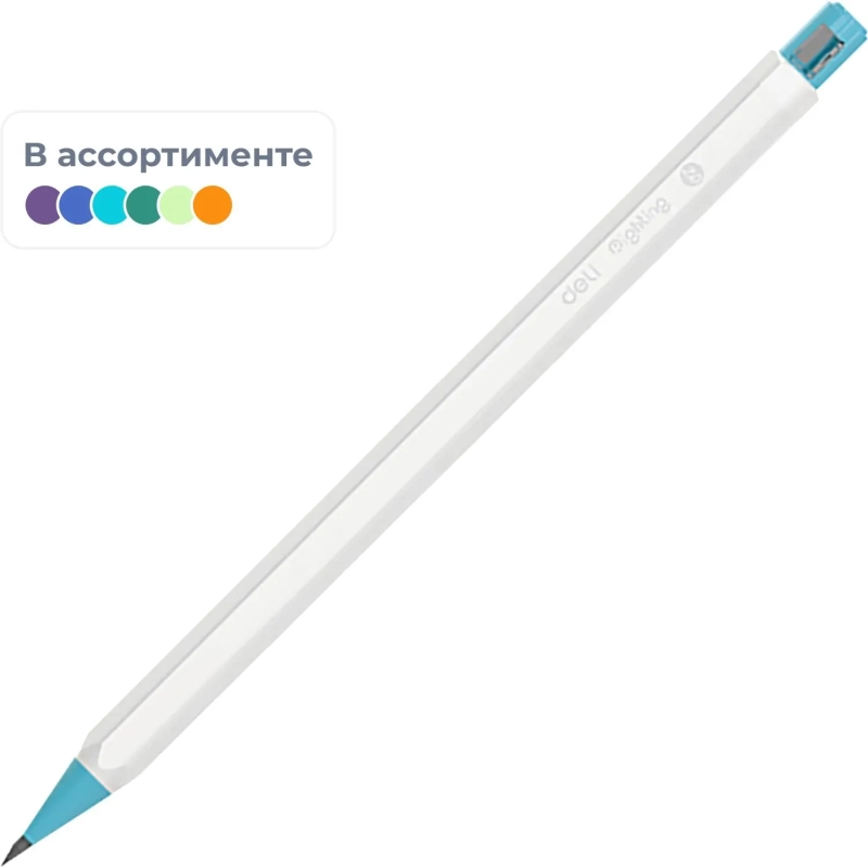 Карандаш механический ч/г Deli, Righting EU164-20,2,0мм,с точ,6гр,цв.нак
