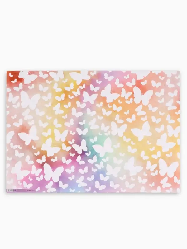 Бумага упаковочная двухсторонняя &laquo;Яркие бабочки&raquo;, глянец, 100&times;70 см