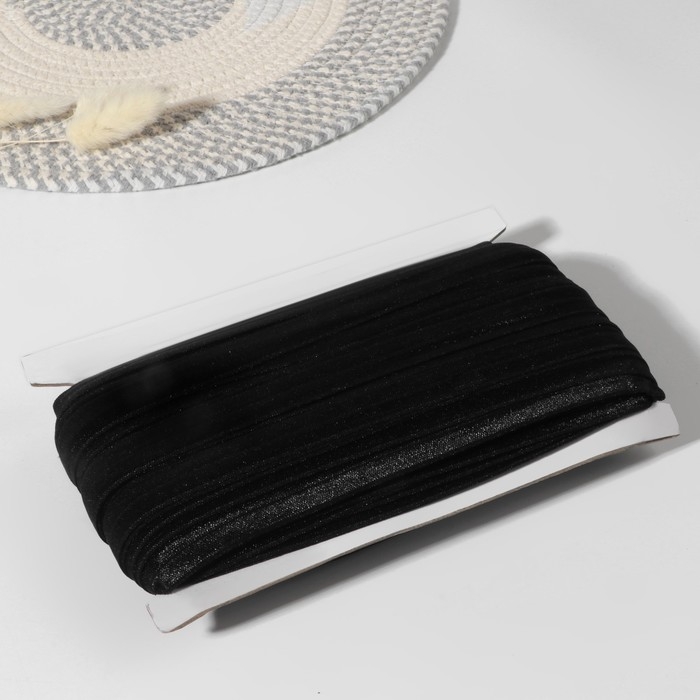 Резинка окантовочная, блестящая, 15 мм × 50 м, цвет чёрный Резинка окантовочная, блестящая, 15 мм × 50 м, цвет чёрный