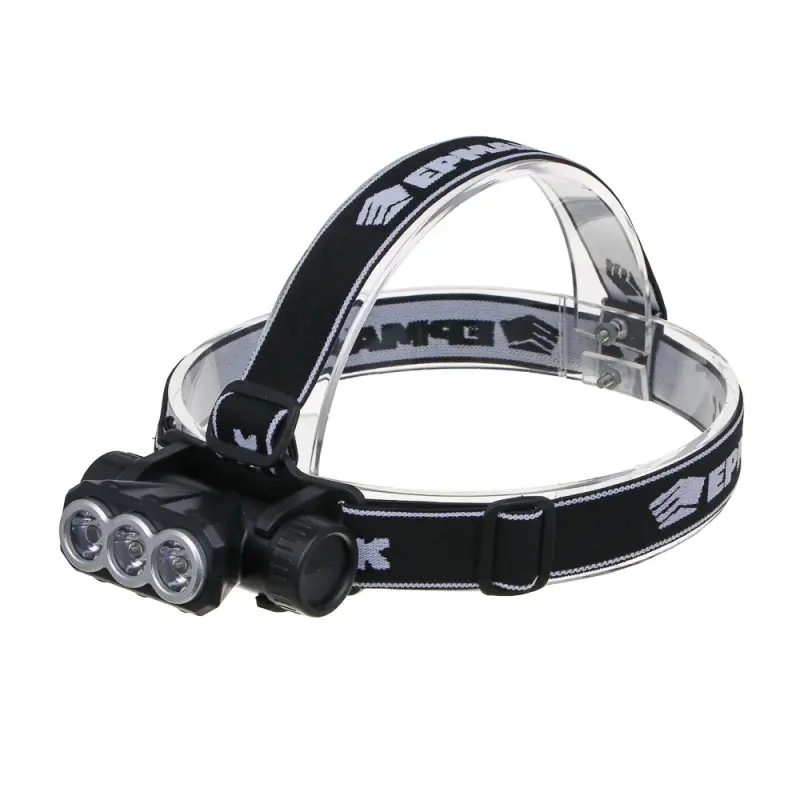 Фонарь налобный тм ЕРМАК, 3 LED, 1200мАч, 3 режима, 8,3х3,8х5,4см, USB кабель, пластик