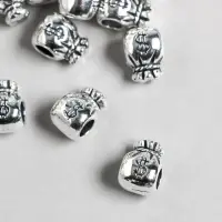 Бусина для творчества металл «Мешок денег» серебро 1.2×0.9 см