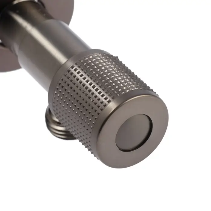 Кран угловой ZEIN engr, 1/2" &times; 1/2", кран-букса латунь/керамика, нерж. сталь, графит