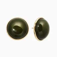 Серьги акрил "Стиль", круг, цвет зелёный в золоте