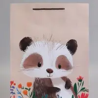 Пакет подарочный "Весёлый енотик" 33 х 42,5 х 10 см