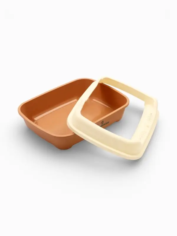 Туалет, 36&times;28&times;14 см, с боковым входом, бортами и совком, коричневый