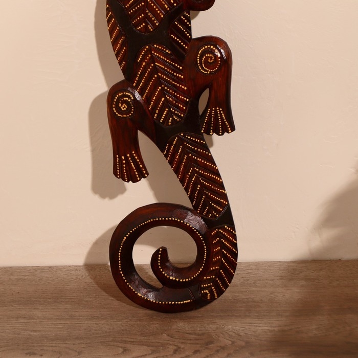 Панно дерево  Панно дерево "Геккон" 50х13х1 см