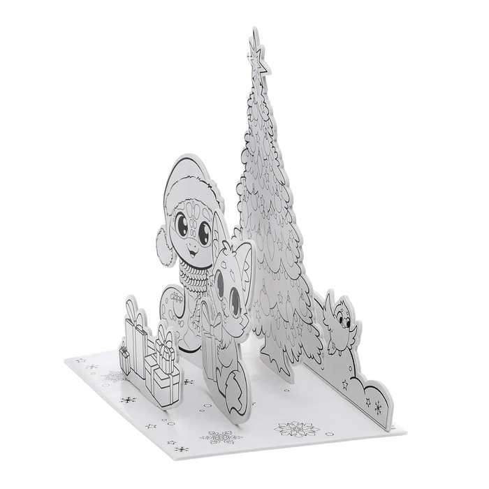 Новый год! Набор для творчества 3 в 1 «3D раскраска: Весёлый праздник», 6 деталей Новый год! Набор для творчества 3 в 1 «3D раскраска: Весёлый праздник», 6 деталей