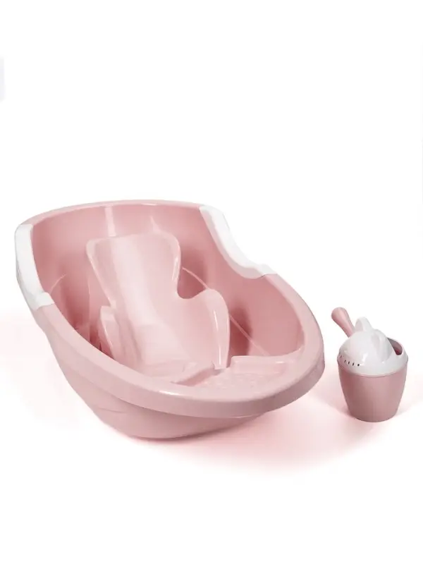 Набор для купания детский, ванна 86 см, горка, ковш-лейка, розовый
