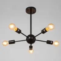 Люстра &laquo;Кон&raquo; 5&times;40 Вт Е27 черный 50&times;50&times;43 см