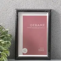 Фоторамка для фото 10х15 см "Oframe", пластик, чёрный с серебром, (пластиковый экран)