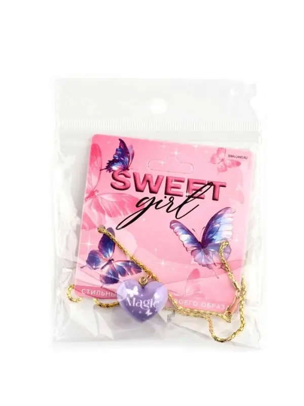 Подвеска с кулоном сердце Sweet girl, 2.4&times;2.3 см