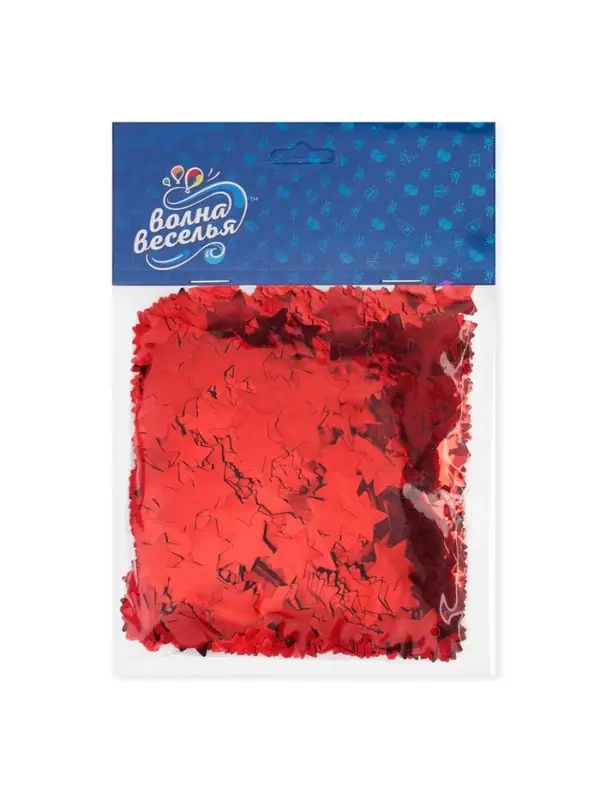 Конфетти «Звезда» красные, металлик, 1.5 см, 50 г