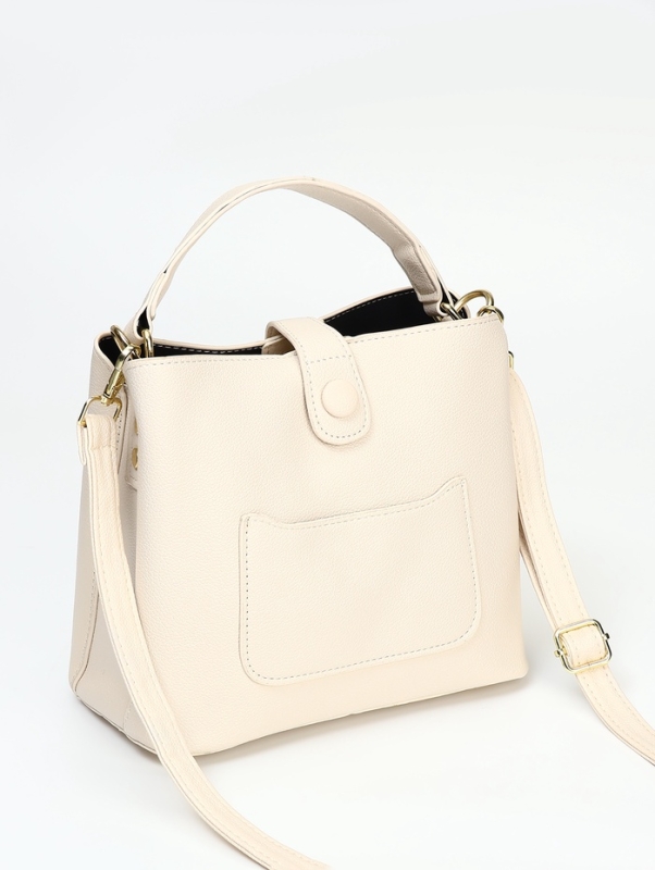 Сумка женская тоут на молнии, цвет молочный