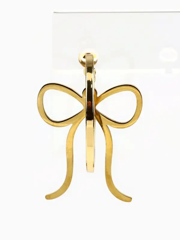 Серьги кольца с подвесом бантом Limited edition, 3 см