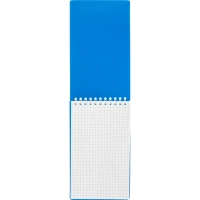 Блокнот 100х170 л.  мет.гребень,пласт.обл,синий,клетка