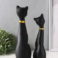 Набор фигур 2 шт. керамика &laquo;Love - коты&raquo;, со стразами, 26 см, чёрный