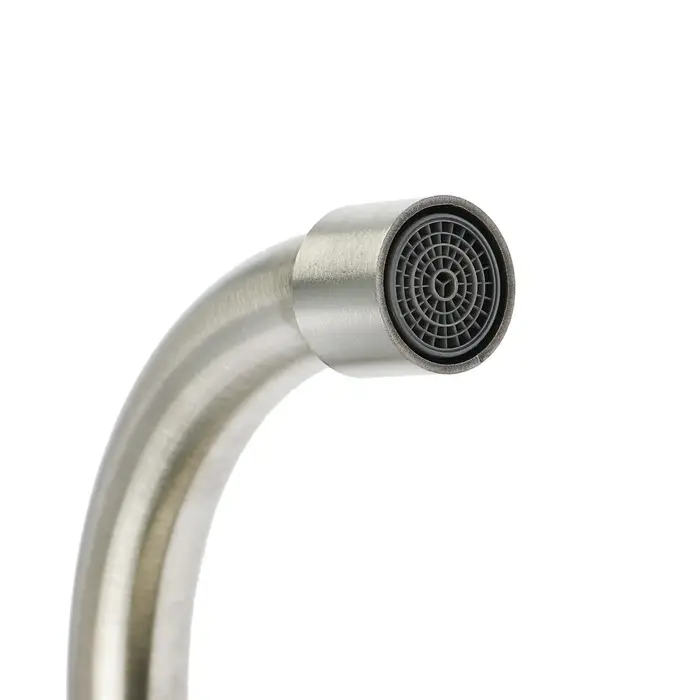 Моносмеситель ZEIN Z01, нержавеющая сталь, поворотный излив, сатин