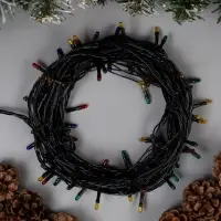 Гирлянда &laquo;Нить&raquo; 7 м, IP20, тёмная нить, 100 ламп, 8 режимов, 220 В, свечение мульти