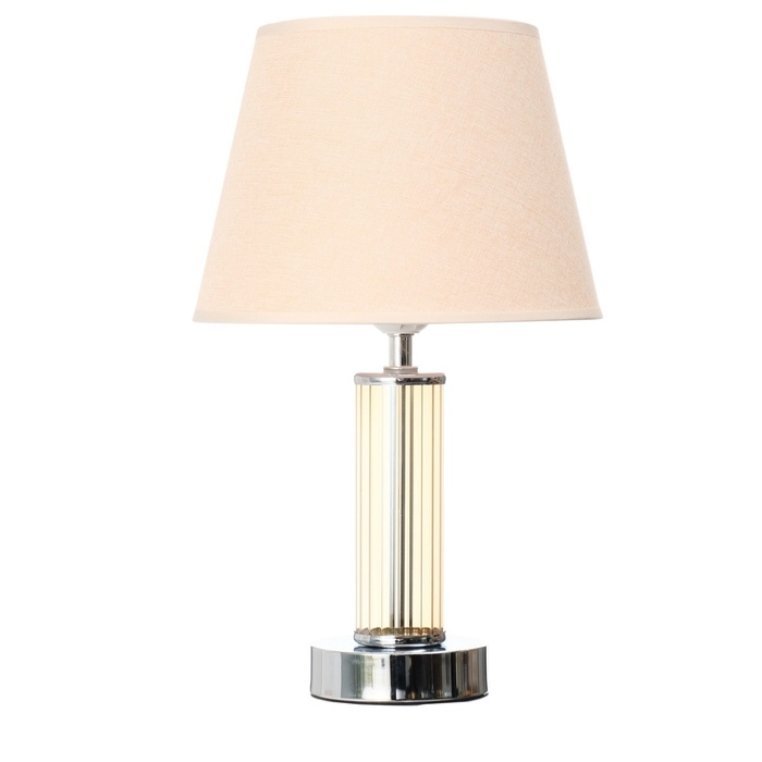 Лампа настольная Лампа настольная "Арабеска" 1х40Вт Е27 хром/бежевый 22х22х36см