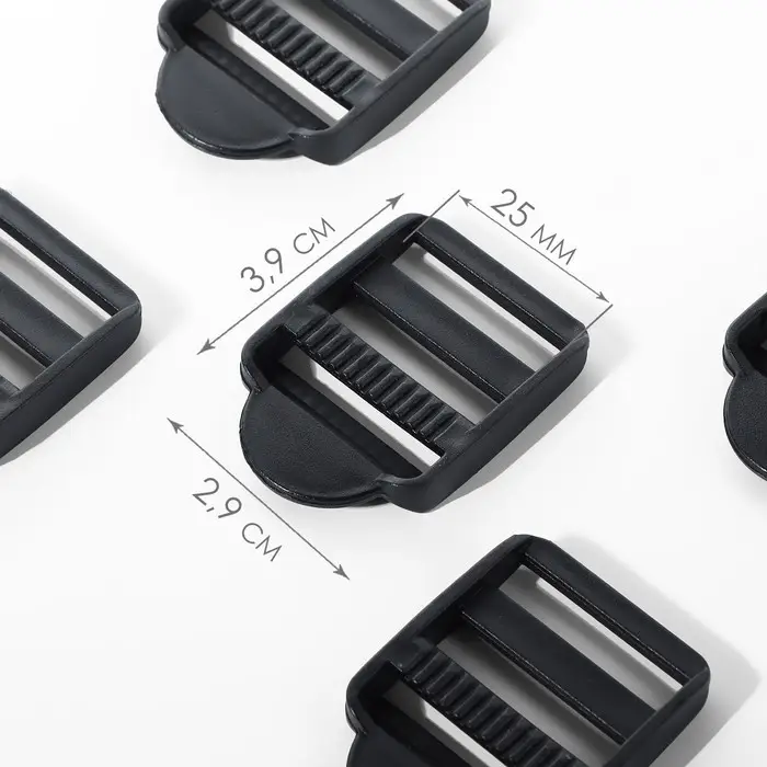 Пряжка регулирующая, трёхщелевая, вн. ширина=25 мм, s=2 мм, 10 шт., чёрная Пряжка регулирующая, трёхщелевая, вн. ширина=25 мм, s=2 мм, 10 шт., чёрная