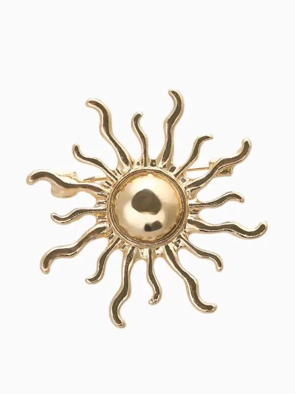 Брошь &laquo;Солнце&raquo;, цвет золото