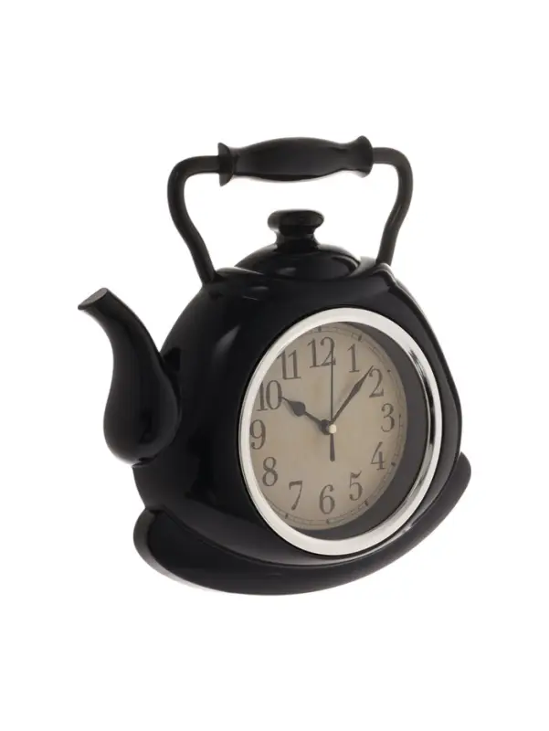 Часы настенные, серия: Кухня, &laquo;Чайник&raquo;, d=15 см, 25&times;29 см, чёрные
