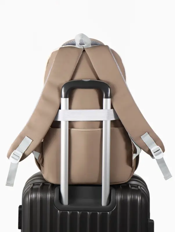 Рюкзак школьный, с кошельком, для девочки, 32&times;14&times;46 см, бежевый