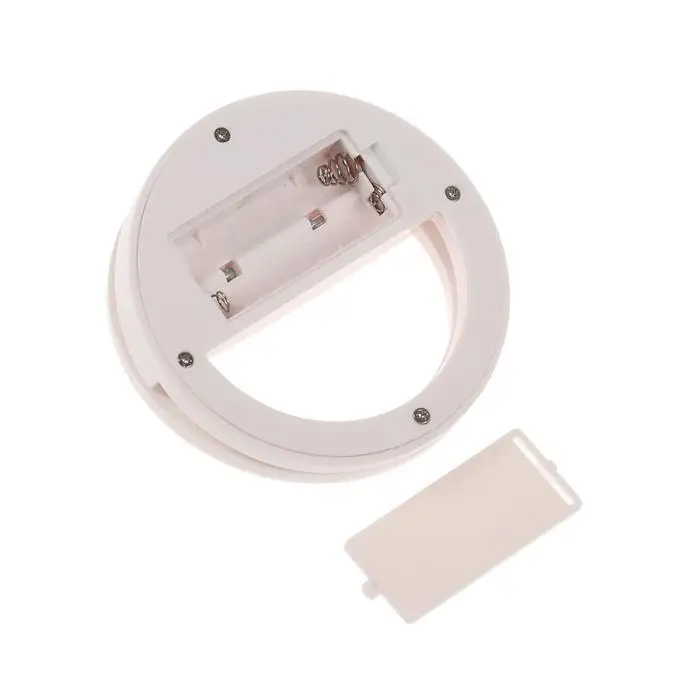 Светодиодная кольцевая лампа для телефона Luazon AKS-03, от батареек, 3 режима, белая