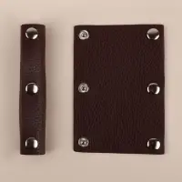 Накладки на ручку для сумки, на кнопках, 13&times;9 см, 2 шт., цвет тёмно-коричневый