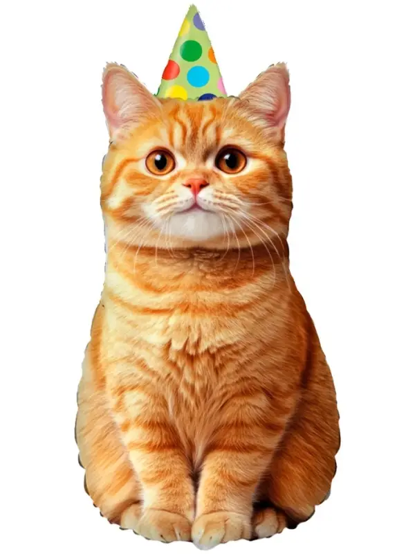 Воздушные шары фольгированные 17 Воздушные шары фольгированные 17" «Котик в колпачке», 5 шт., для палочек