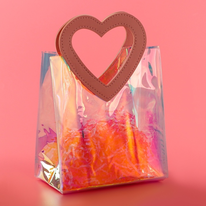 Пакет подарочный из ПВХ, розовый, ирридисцентный, 20 х 18 х 10 см Пакет подарочный из ПВХ, розовый, ирридисцентный, 20 х 18 х 10 см