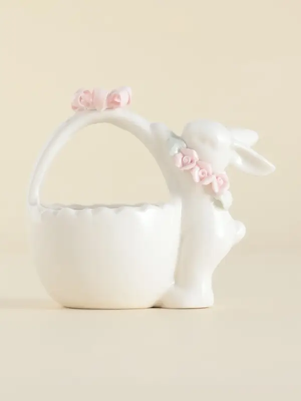 Конфетница SL Home &laquo;Лесные кролики&raquo;, 12.5&times;8&times;12 см, фарфор, белая