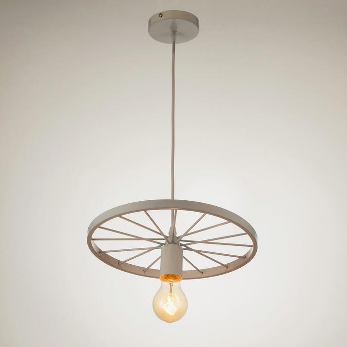 Светильник "Колесо" 1хE27 40Вт белый 30х30х10-110 см