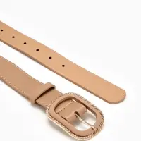 Ремень жен 05-01-07-01, Июнь2507, 3*0,3*110 см, без винта, пряж золото+пласт, 1 прокол, беж   109031